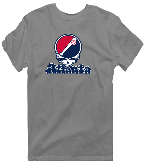 Atlanta Baseball Stealie Grateful Dead T-Shirt — Atlanta Braves — Dark Heather