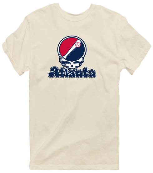 Atlanta Baseball Stealie Grateful Dead T-Shirt — Atlanta Braves — Sand