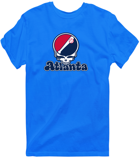 Atlanta Baseball Stealie Grateful Dead T-Shirt — Atlanta Braves — Royal