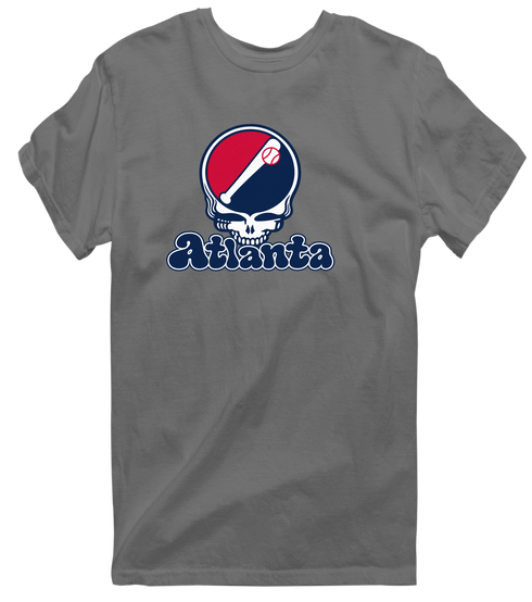 Atlanta Baseball Stealie Grateful Dead T-Shirt — Atlanta Braves — Charcoal