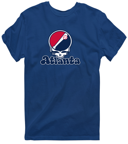 Atlanta Baseball Stealie Grateful Dead T-Shirt — Atlanta Braves — Navy