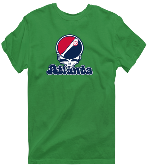 Atlanta Baseball Stealie Grateful Dead T-Shirt — Atlanta Braves — Irish Green