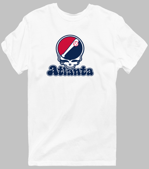 Atlanta Baseball Stealie Grateful Dead T-Shirt — Atlanta Braves — White
