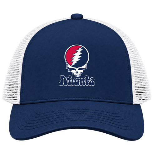 Atlanta Baseball Stealie Grateful Dead Trucker Cap — Atlanta Braves — Navy/White