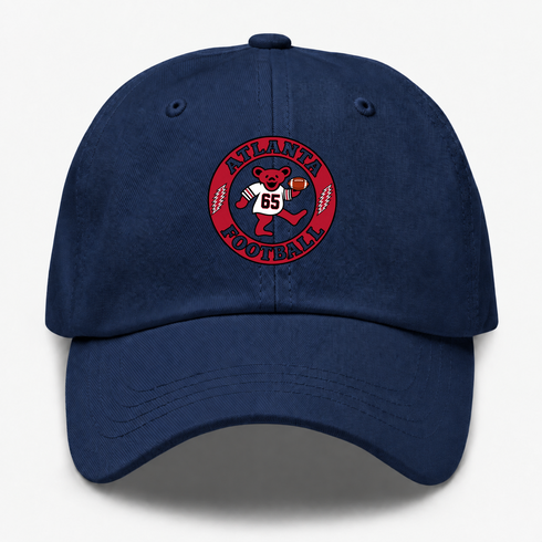 Atlanta Football Dancing Bear Premium Dad Hat — Atlanta Falcons — Navy