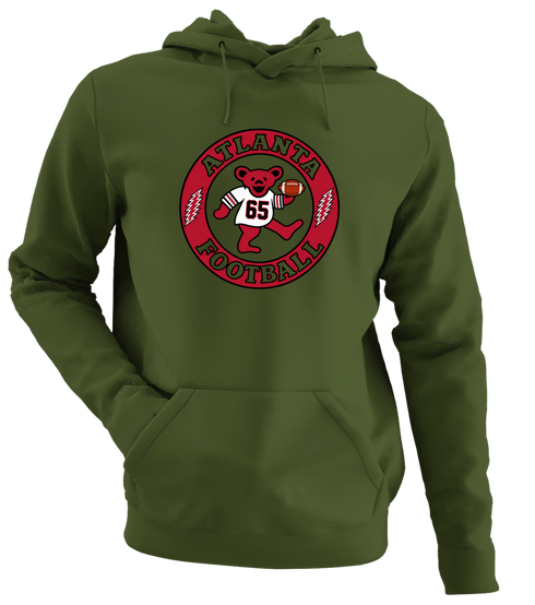Atlanta Football Dancing Bear Premium Hoodie — Atlanta Falcons — Military Green