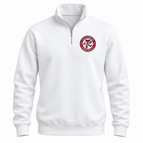 Atlanta Football Dancing Bear Premium Quarter-Zip — Atlanta Falcons — White