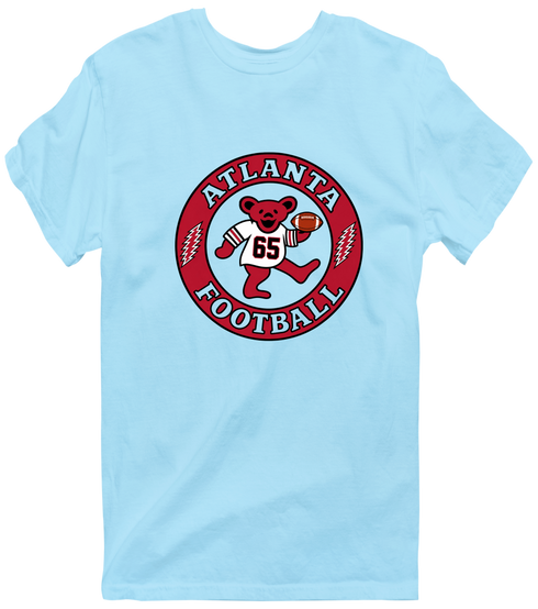 Atlanta Football Dancing Bear Premium T-Shirt — Atlanta Falcons — Light Blue