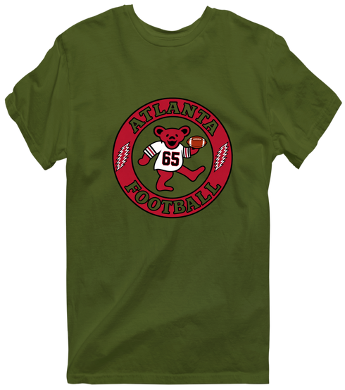 Atlanta Football Dancing Bear Premium T-Shirt — Atlanta Falcons — Military Green