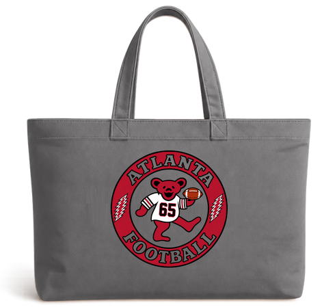 Atlanta Football Dancing Bear Premium Tote Bag — Atlanta Falcons — Grey