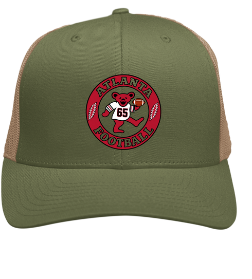 Atlanta Football Dancing Bear Premium Trucker Cap — Atlanta Falcons — Moss/Khaki