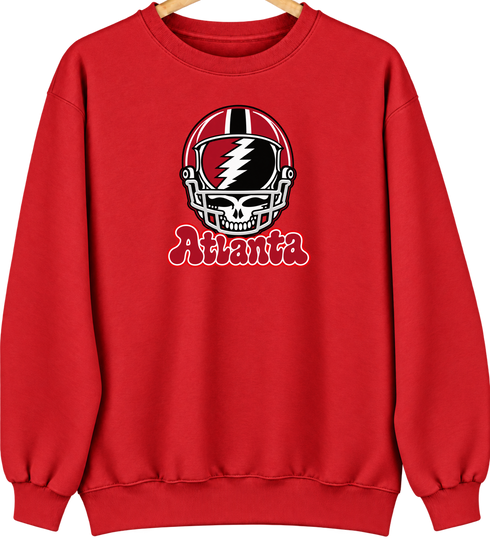 Atlanta Helmet Stealie Premium Unisex Crewneck — Atlanta Falcons — Red