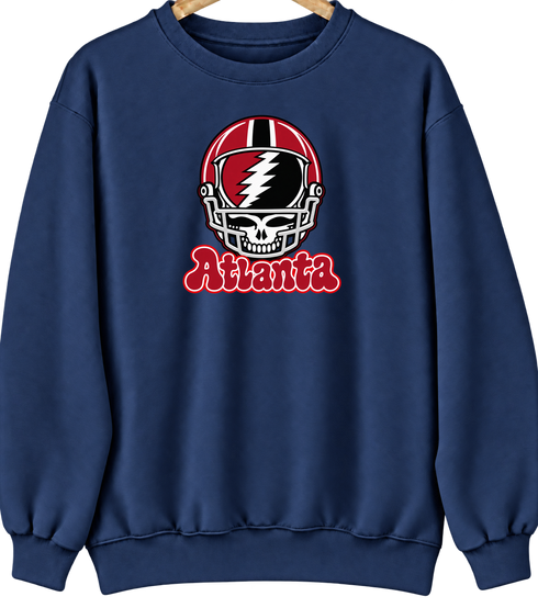 Atlanta Helmet Stealie Premium Unisex Crewneck — Atlanta Falcons — Navy
