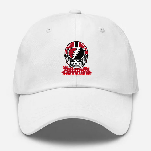Atlanta Helmet Stealie Premium Unisex Dad Hat — Atlanta Falcons — White