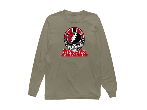 Atlanta Helmet Stealie Premium Unisex Long-Sleeve — Atlanta Falcons — Sandstone