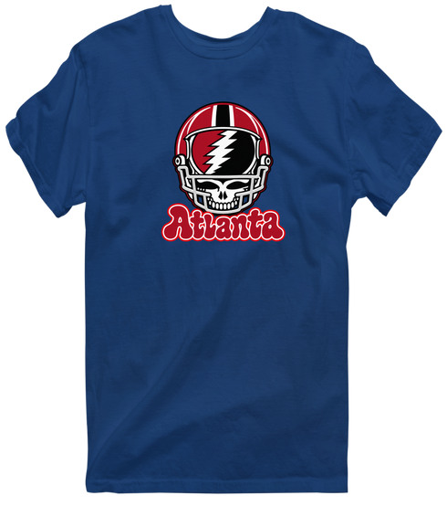 Atlanta Helmet Stealie Premium Unisex T-Shirt — Atlanta Falcons — Navy