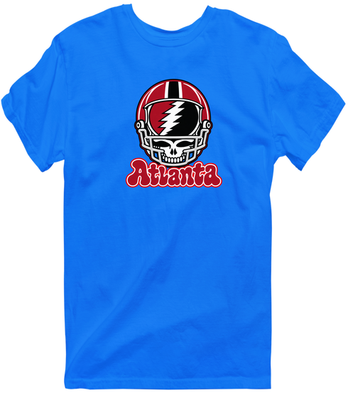 Atlanta Helmet Stealie Premium Unisex T-Shirt — Atlanta Falcons — Royal