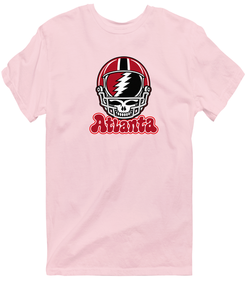 Atlanta Helmet Stealie Premium Unisex T-Shirt — Atlanta Falcons — Light Pink