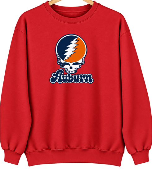 Auburn Stealie Premium Unisex Crewneck — Design: Auburn University — Red