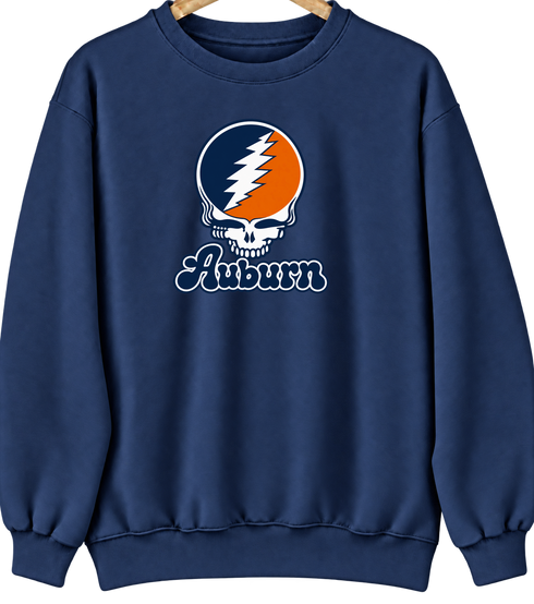 Auburn Stealie Premium Unisex Crewneck — Design: Auburn University — Navy