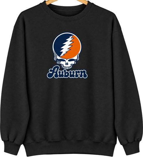 Auburn Stealie Premium Unisex Crewneck — Design: Auburn University — Black