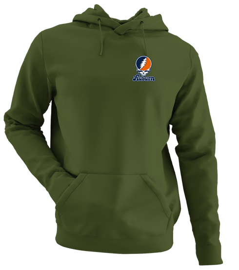 Auburn Stealie Premium Unisex Hoodie — Design: Auburn University — Military Green