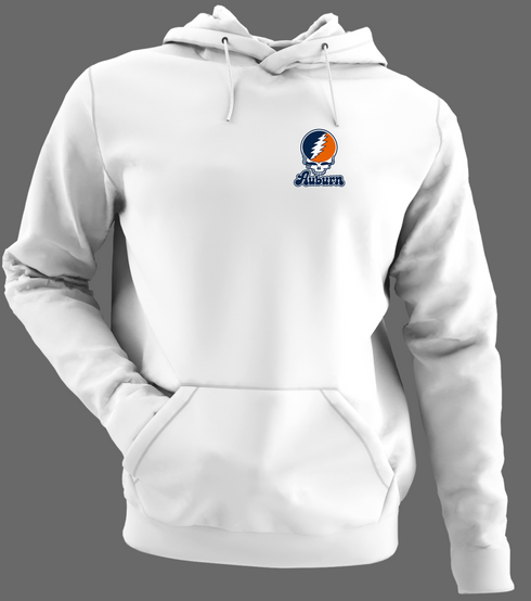 Auburn Stealie Premium Unisex Hoodie — Design: Auburn University — White/Grey