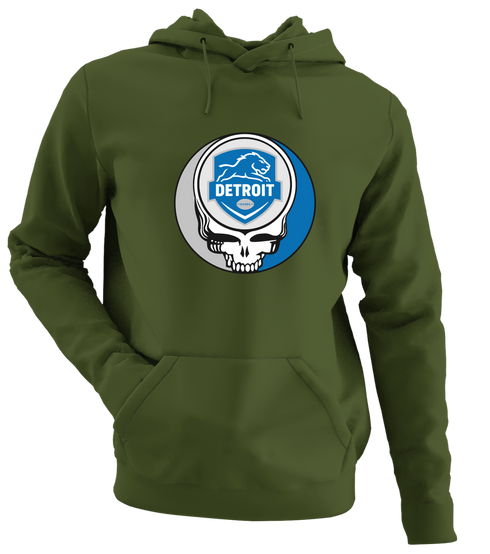 Detroit Football - Premium Grateful Dead Hoodie - Military Green - 7