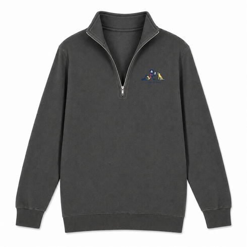 Jerry and Frank are Sharin' - Life is dead.® - Premium Grateful Dead Quarter-Zip Pullover - Charcoal - 6