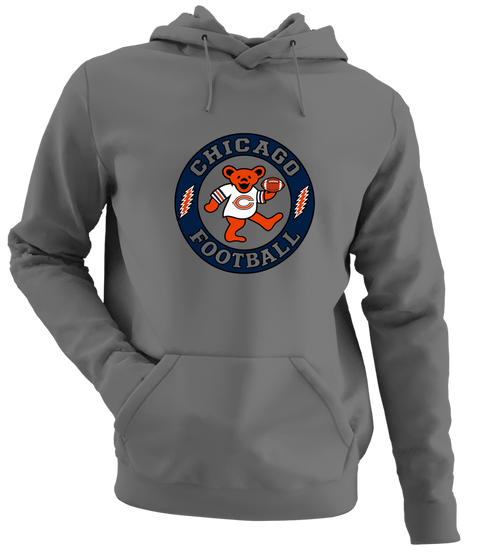 Chicago Football Dancing Bear - Premium Grateful Dead Hoodie - Charcoal