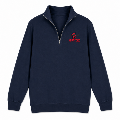 Hartford Lax Bear - Premium Grateful Dead Quarter-Zip Pullover - Navy - 4