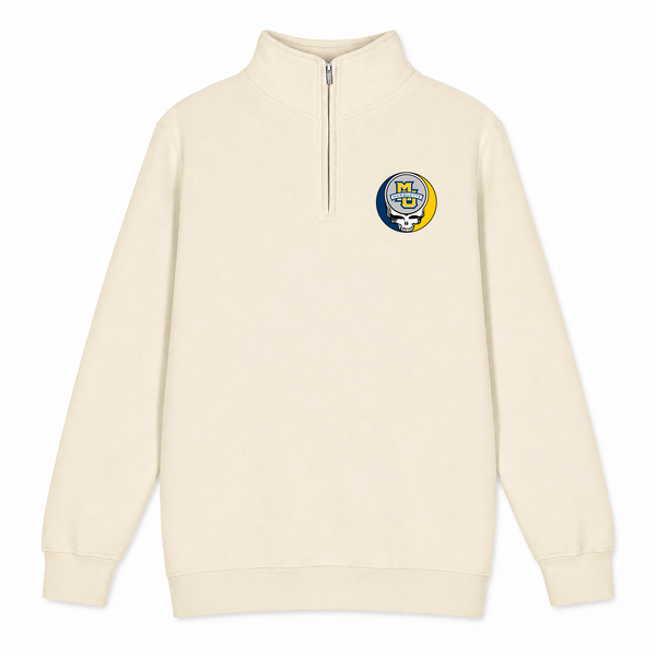 Marquette University - Premium Grateful Dead Quarter-Zip Pullover - Sand - 1