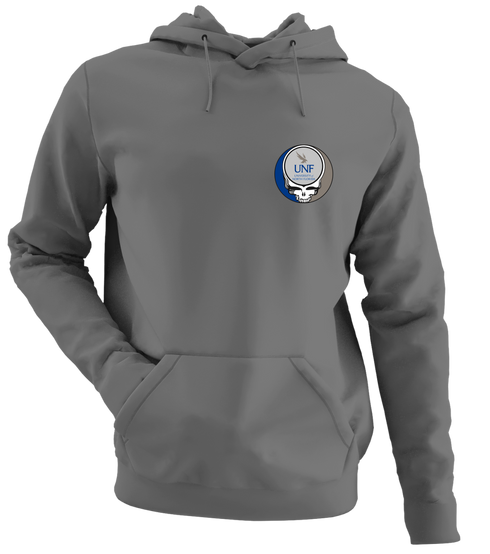 University of North Florida - Premium Grateful Dead Left Chest Hoodie - Charcoal - 8