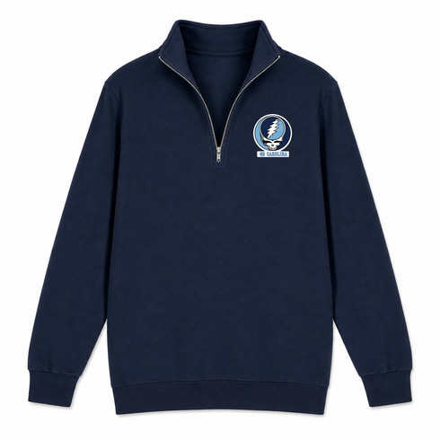 University of North Carolina (UNC) - Premium Grateful Dead Quarter-Zip Pullover - Navy - 3