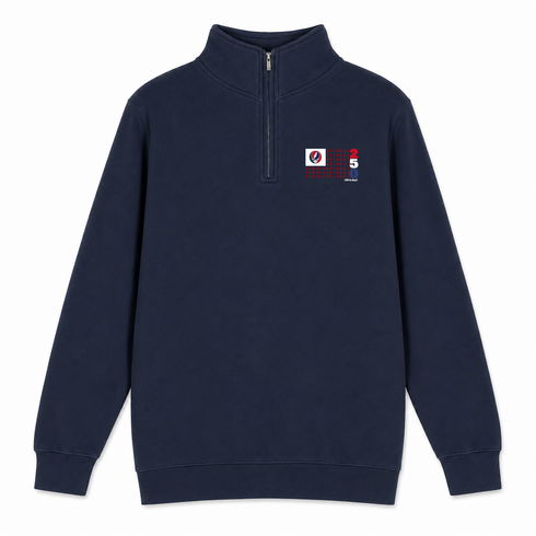 America 250 USA Life is dead. Flag - Premium Grateful Dead Quarter-Zip Pullover - Navy - 3
