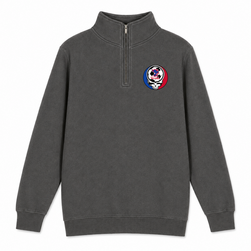 Depaul Billy Blue - Premium Grateful Dead Quarter-Zip Pullover - Charcoal - 5