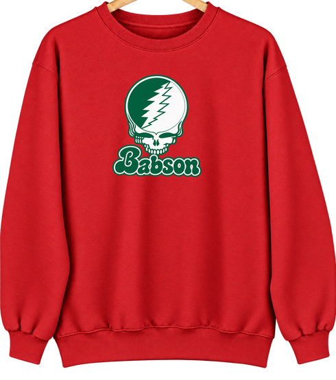 Babson Stealie Premium Unisex Crewneck — Design: Babson College — Red
