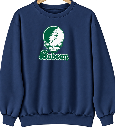 Babson Stealie Premium Unisex Crewneck — Design: Babson College — Navy