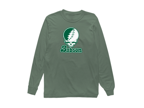 Babson Stealie Premium Unisex Long-Sleeve — Design: Babson College — Light Green