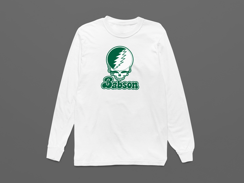 Babson Stealie Premium Unisex Long-Sleeve — Design: Babson College — White