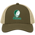 Babson Stealie Premium Unisex Trucker Cap — Design: Babson College — Moss/Khaki