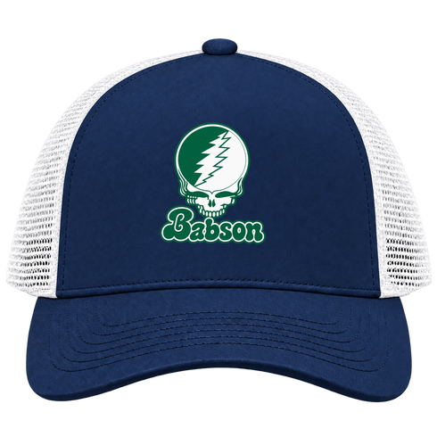 Babson Stealie Premium Unisex Trucker Cap — Design: Babson College — Navy/White