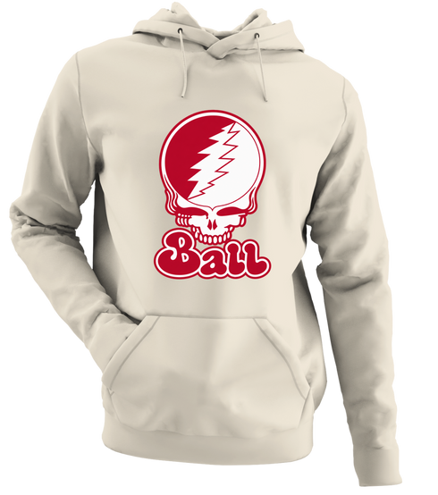 Ball Stealie Premium Unisex Hoodie — Design: Ball State University — Sand