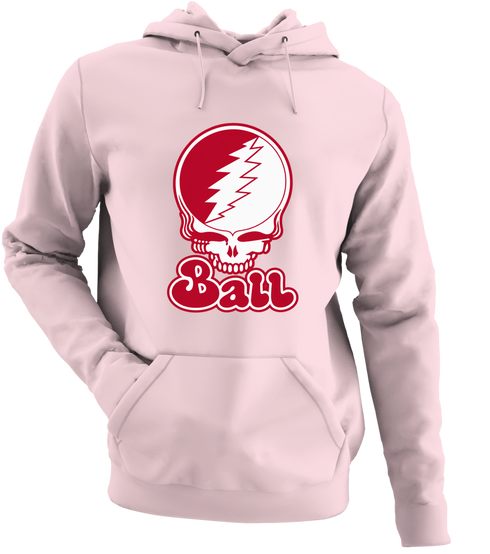 Ball Stealie Premium Unisex Hoodie — Design: Ball State University — Light Pink