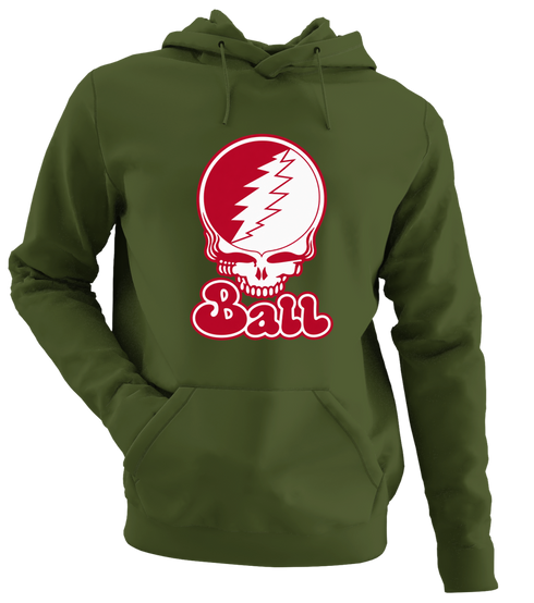Ball Stealie Premium Unisex Hoodie — Design: Ball State University — Military Green