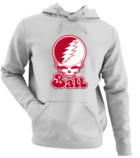 Ball Stealie Premium Unisex Hoodie — Design: Ball State University — Sport Grey