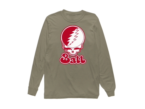 Ball Stealie Premium Unisex Long-Sleeve — Design: Ball State University — Sandstone
