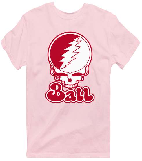 Ball Stealie Premium Unisex T-Shirt — Design: Ball State University — Light Pink