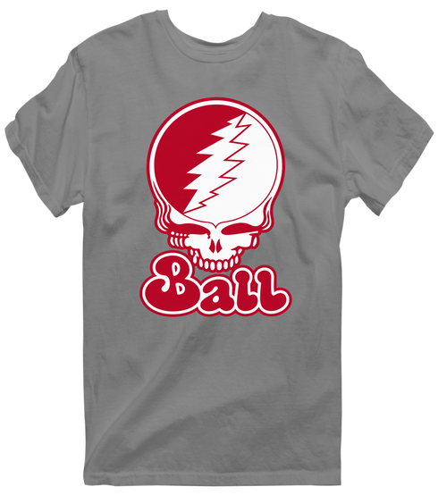Ball Stealie Premium Unisex T-Shirt — Design: Ball State University — Dark Heather