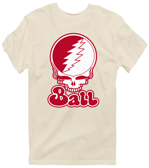 Ball Stealie Premium Unisex T-Shirt — Design: Ball State University — Sand
